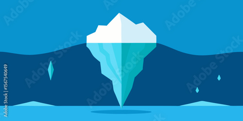 A Dramatic View Of A Glacier Calving With A Huge Chunk Of Ice Falling In The Sea