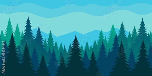 A Vast Taiga Or Boreal Forest Of Coniferous Trees In A Cold And Northern Climate