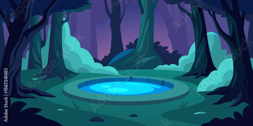 A Hidden Glade In A Forest With A Magical And Glowing Pond In A Serene Scene