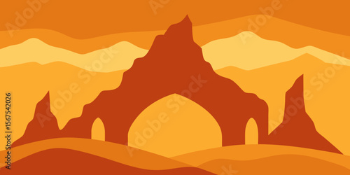 A Mountain Landscape Made Of Smooth And Wind Eroded Sandstone In A Desert