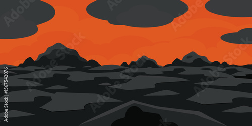 A Landscape Of Hardened And Black Volcanic Rock From A Recent Lava Flow