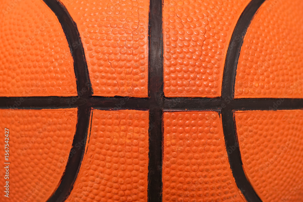 Fototapeta premium Ball for playing basketball game, closeup