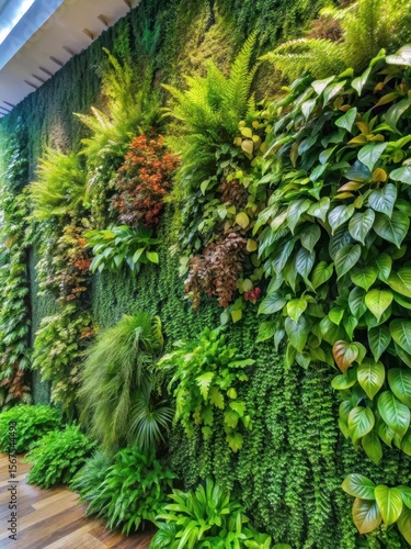 Living wall with lush greenery