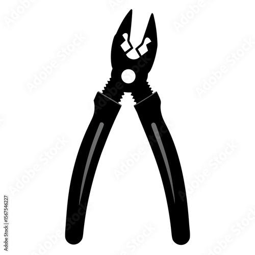 An isolated plastic-handled steel pliers tool rests on a white background, ready for construction or repair work