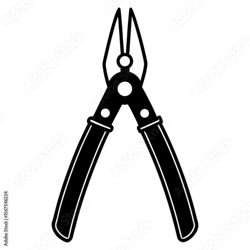 An isolated plastic-handled steel pliers tool rests on a white background, ready for construction or repair work
