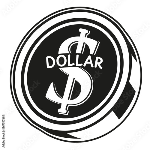 Dollar sign icon for business currency and finance