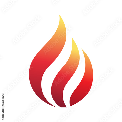 Fiery flames rise in a dynamic, abstract design, radiating heat and energy, ideal for a striking logo or symbolic representation.
