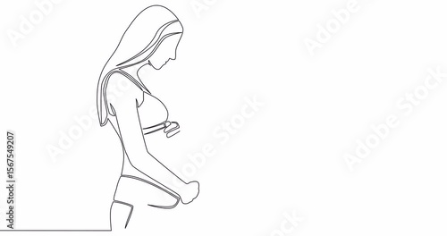 Self drawing line animation Declining birth rates chart pregnancy and birth problems continuous one single line drawn concept video
