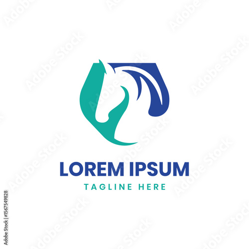 Horse creative logo design modern minimal concept