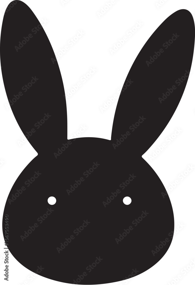 Obraz premium Cute Minimal Bunny Head Bundle