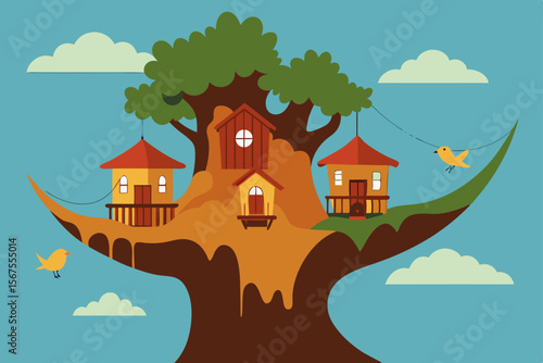 Tiny Village Built Into Giant Tree