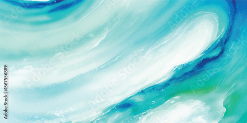 A peaceful abstract ocean painting in aqua, blue, and green watercolor tones. Great for wallpapers, branding, and digital design work.
