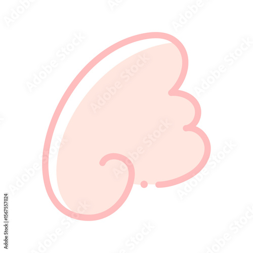 ピンク色の天使の羽の線画イラスト素材 - シンプルでポップなゆめかわ系の翼のデコレーション