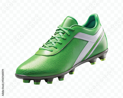 realistic 3d sport football shoe in different color style isolated on transparent background