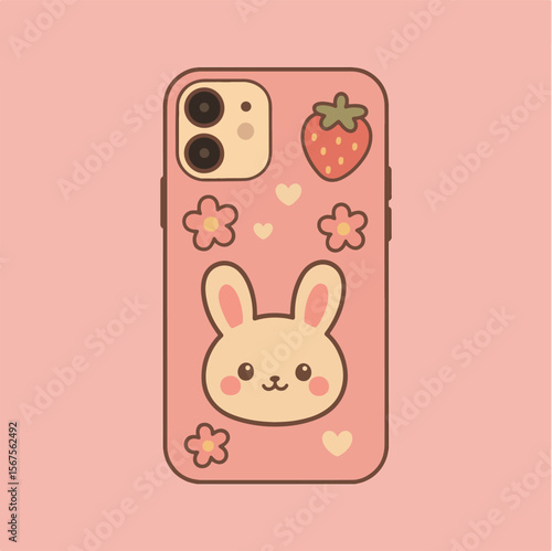 cute telephone case with stickers and charms