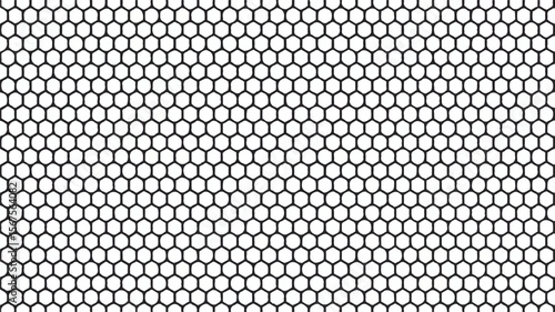 Black honeycomb pattern on white background geometric