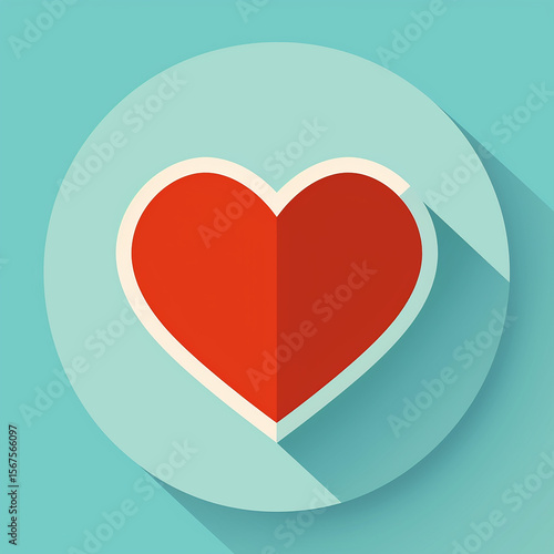 Red heart vector illustration symbolizing love and romance for Valentine's Day