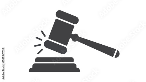 Gavel striking sounding block auction judge