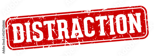 distraction rectangular sign. distraction stamp