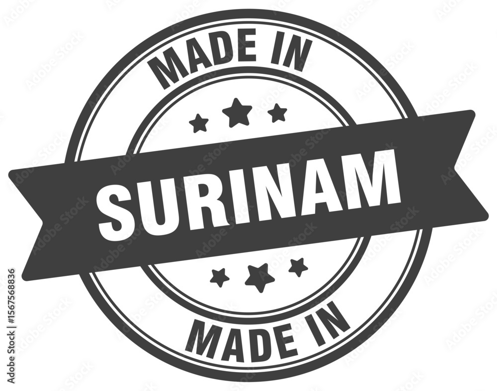 Fototapeta premium Made in Surinam round sign. Made in Surinam stamp.