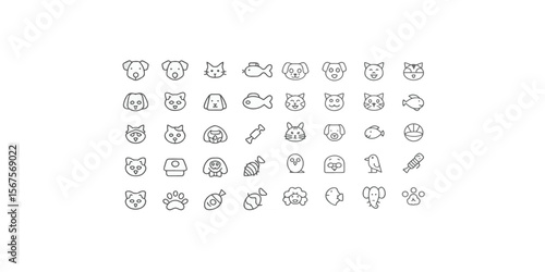 Print  Transparent PNG available
Pet friendly icon set. Included the icons as dog, cat, animals, bird, fish, and more.