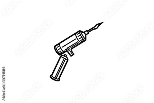 Outline Illustration of a Butane Torch for Soldering or Brazing Metal