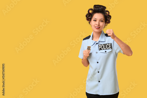 Female Asian police officer...