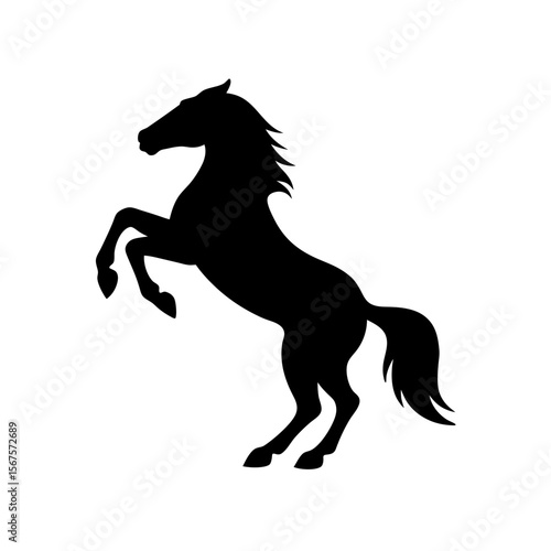 Wallpaper Mural Powerful Black Silhouette Horse Rearing Majestic Equine Action Art Torontodigital.ca
