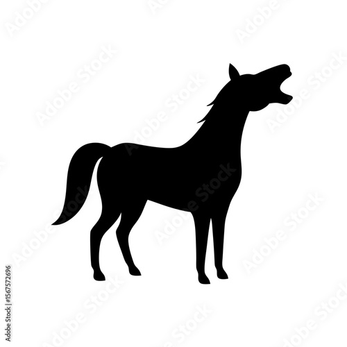 Vocal Black Silhouette Horse Neighing Expressive Equine Sound Design