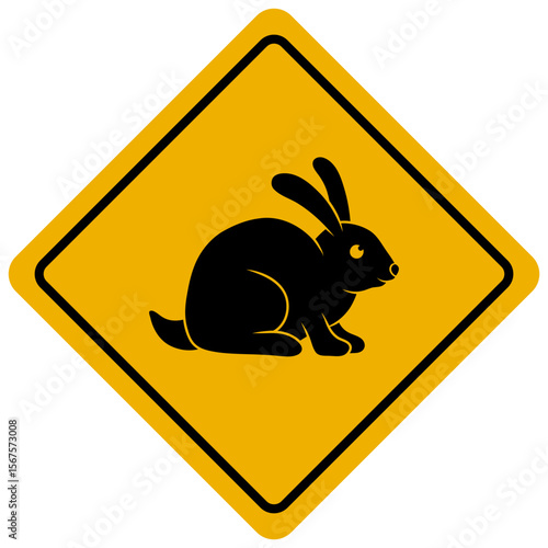 rabbit beware warning sign