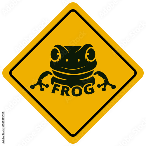 beware of frog warning sign