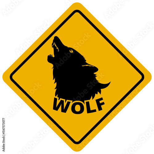 beware of wolf warning sign