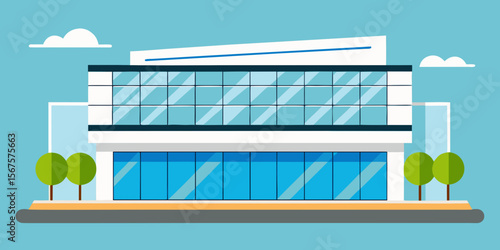 vector illustration of a modern building