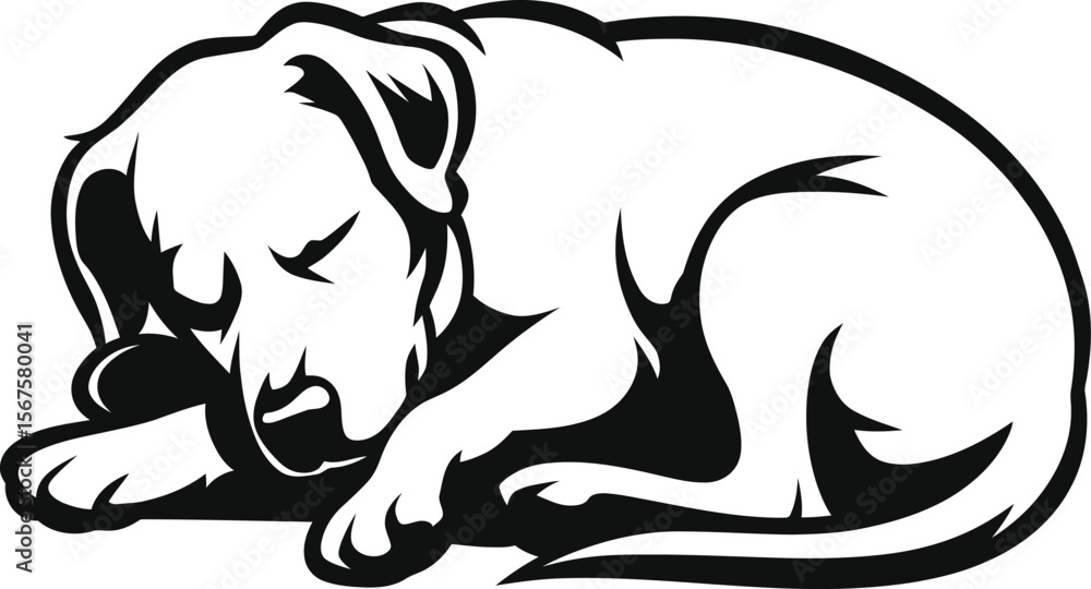 Obraz premium Man and dog hugging silhouette vector with standing side profile poses of best friends