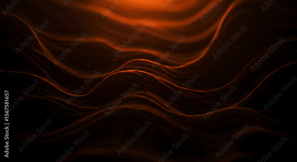 Obraz premium Sinuous Light Wave on Dark Elegant Flow Energy Wave Glow Light 