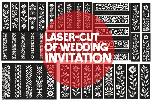 Elegant Laser-Cut Wedding Invitation Borders and Floral Patterns SVG Bundle | Cricut & Silhouette Compatible