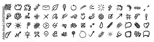 Handdrawn Abstract Doodle Icon Collection