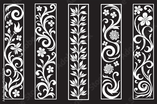Elegant Laser-Cut Wedding Invitation Borders and Floral Patterns SVG Bundle | Cricut & Silhouette Compatible