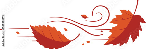 Autumn leaves swirling in a gust of wind.