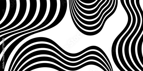 Abstract geometric line wave banner. perspective Shape with 3d dimensional effect