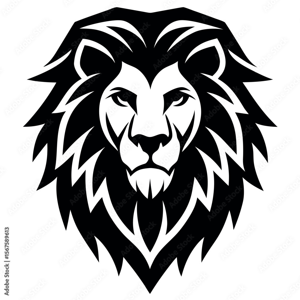 Obraz premium Lion head logo vector illustration.