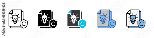Intellectual Property Icon Pack Multistyle Illustration