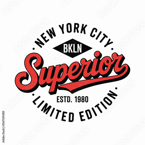 New York, Brooklyn t-shirt design. T-shirt print design in American college style. Athletic typography for tee shirt print in university and college style. Vector — Vector