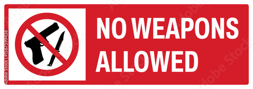 Free Download prohibition safety signs v2 uppercase text_no weapons allowed landscape size 1/2 a4,a3,a2,a1	
 - GFXLoad