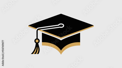 Education and Excellence: A classic graduation cap, symbolizing achievement and the pursuit of knowledge, poised against a clean backdrop, representing the culmination of academic endeavors.