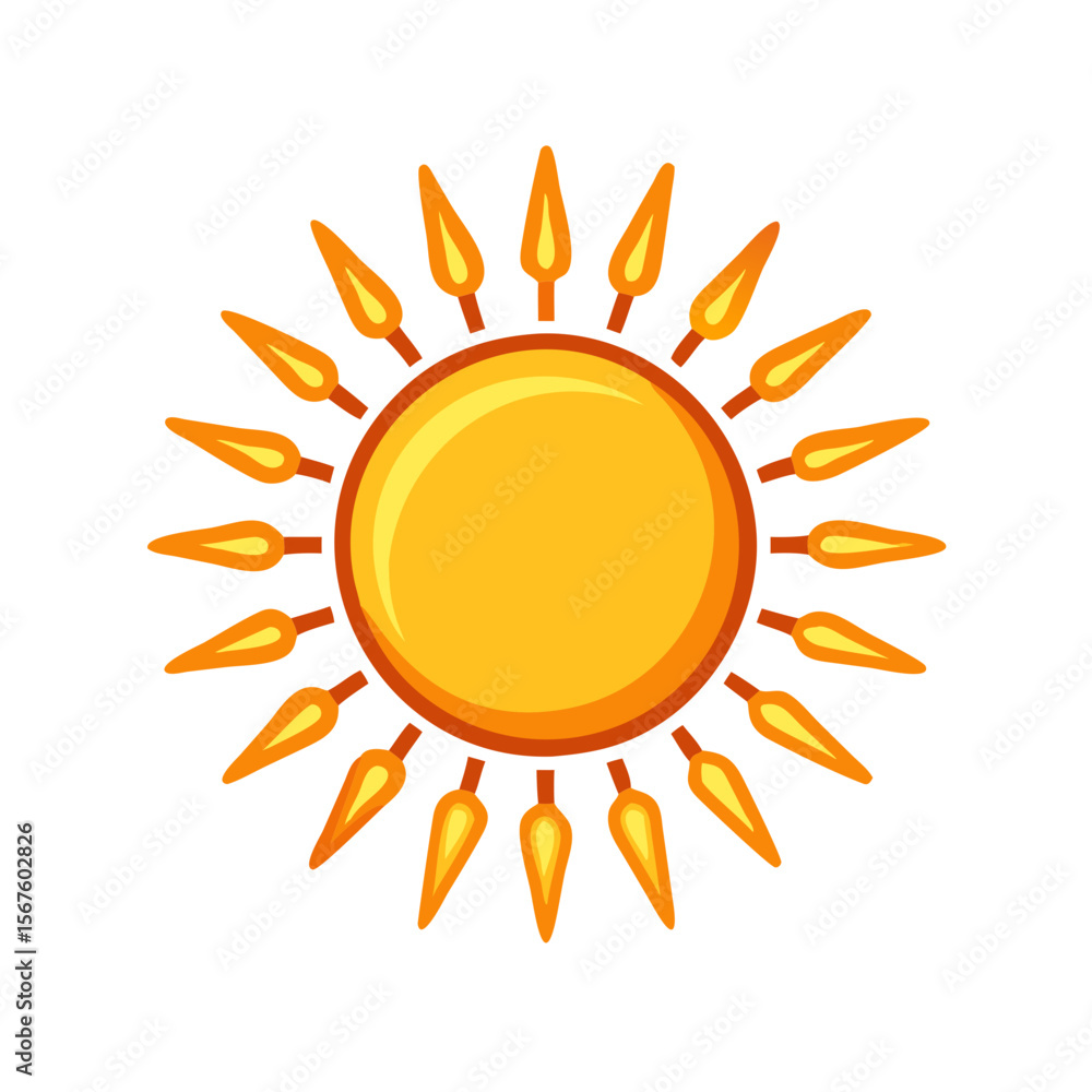 Cartoon summer sun icon flat vector collection Cartoon summer sun icon flat vector collection