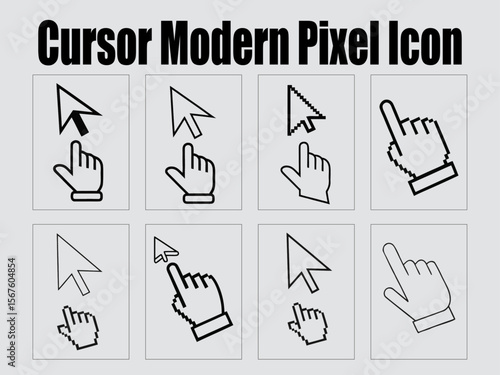Cursor Modern Pixel  Icon Vector Illustration