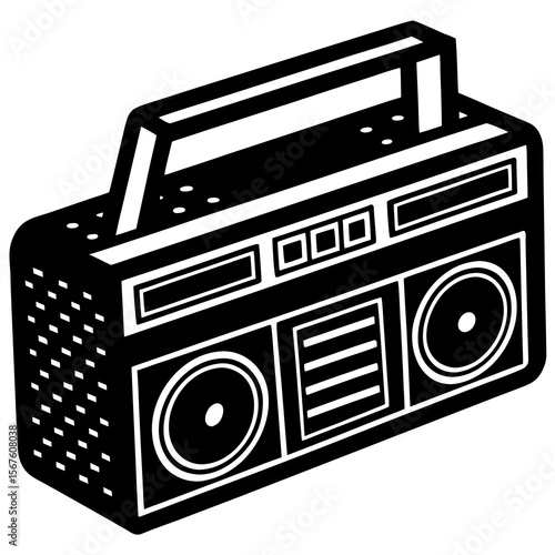 Portable Radio  Electronic Device Icon  High-Quality AI Vector Design for Tech Projects