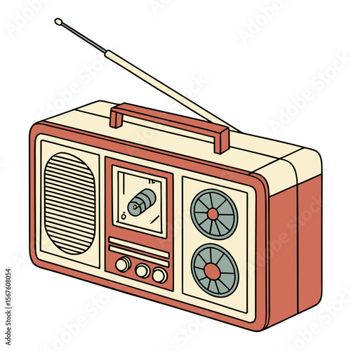 Portable Radio  Electronic Device Icon  High-Quality AI Vector Design for Tech Projects