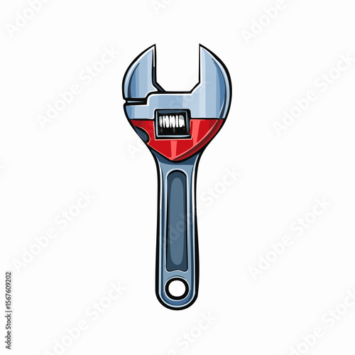 Wrench and screwdriver with spanner on white background in isolated vector style
